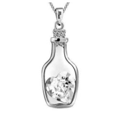 Wine bottle decoration wishing bottle necklace love drifting bottle clavicle chain inlaid crystal peach heart shaped bottle necklace pendant