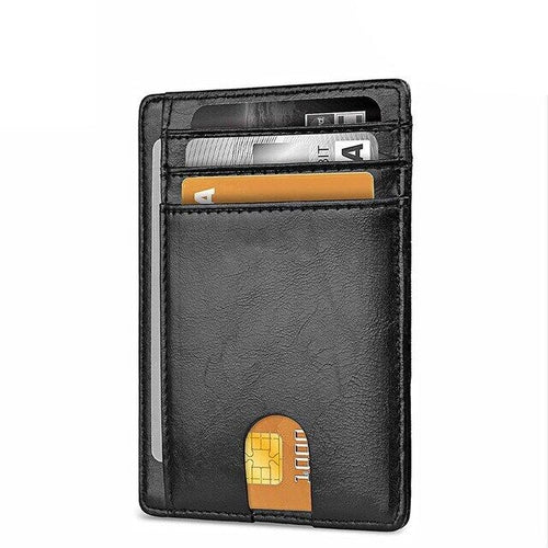 Mens Leather Slim Wallet Credit Card Holder RFID Blocking Pocket ID