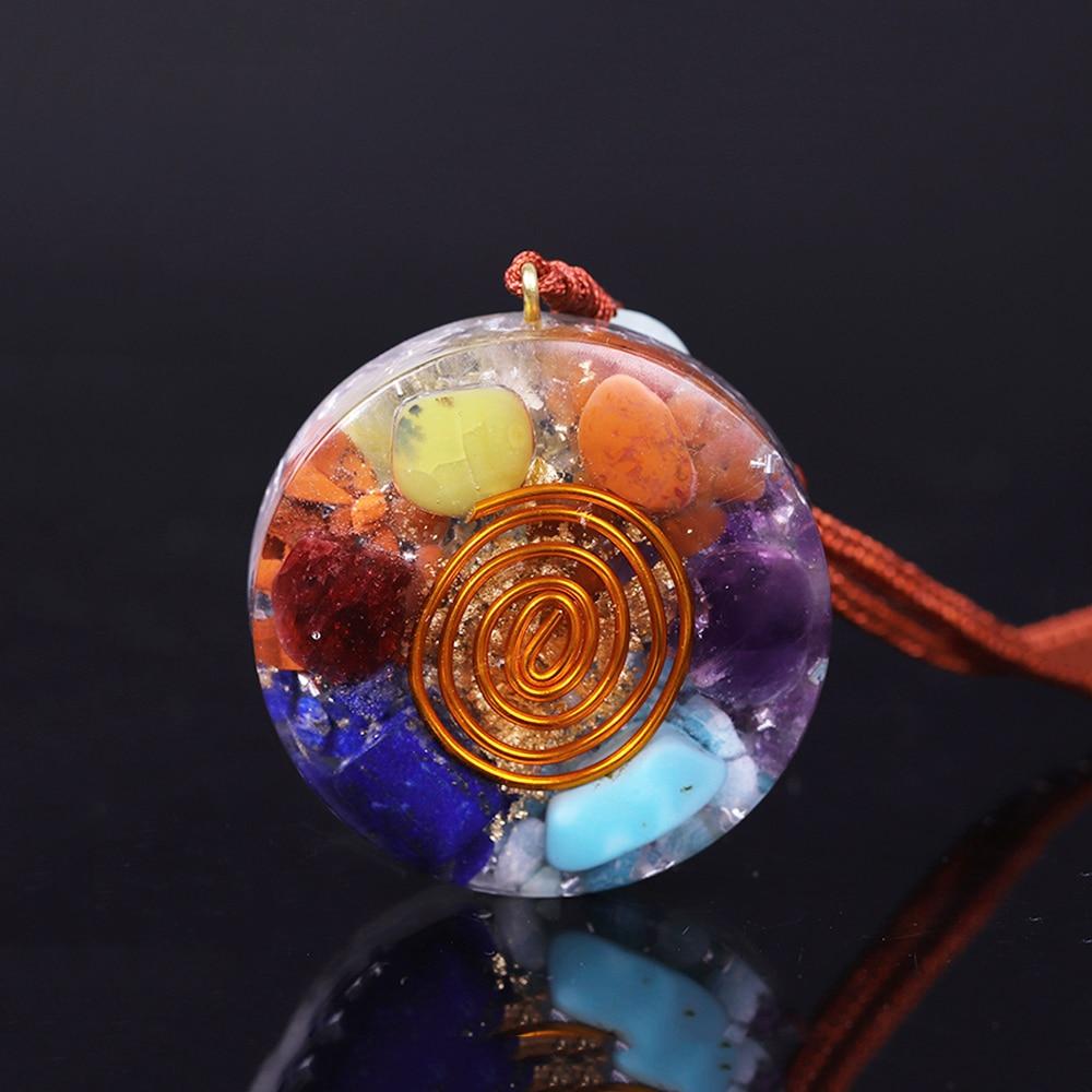 7 Chakra Orgone energy pendant necklace healing stones EMF protection