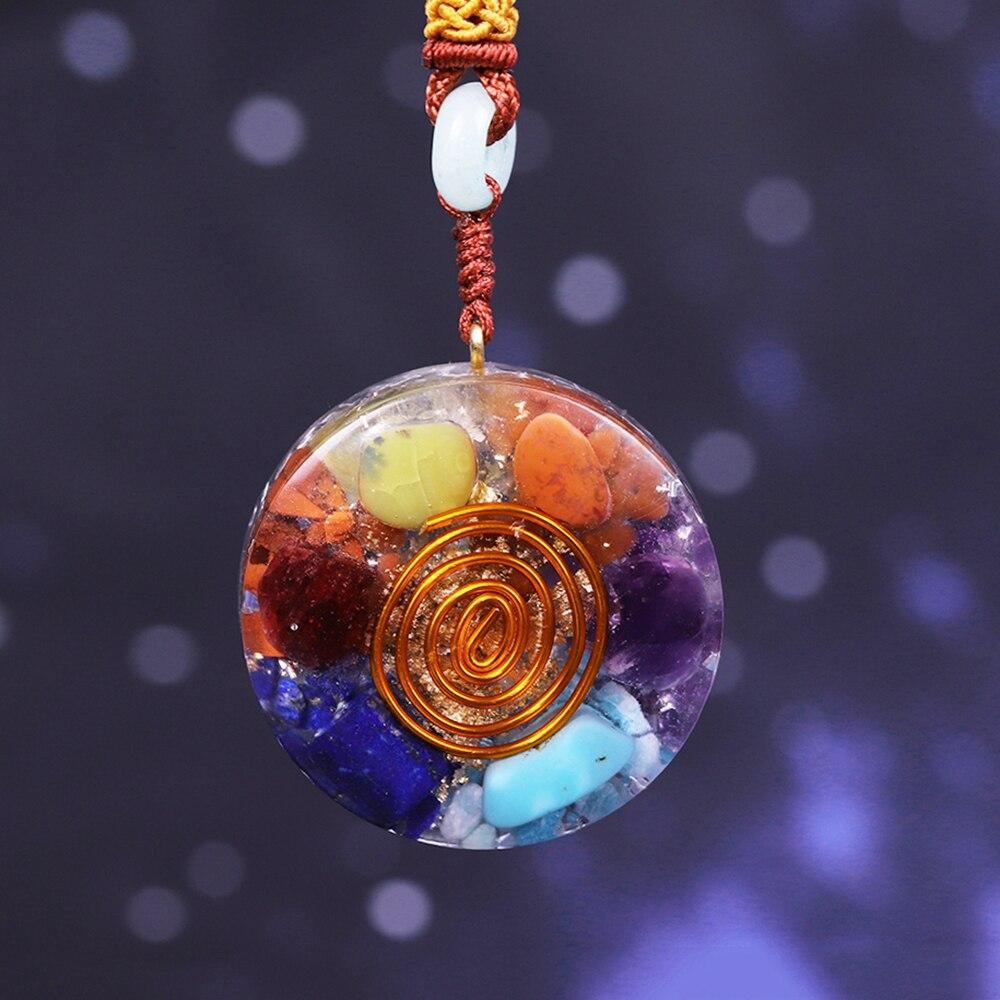 7 Chakra Orgone energy pendant necklace healing stones EMF protection