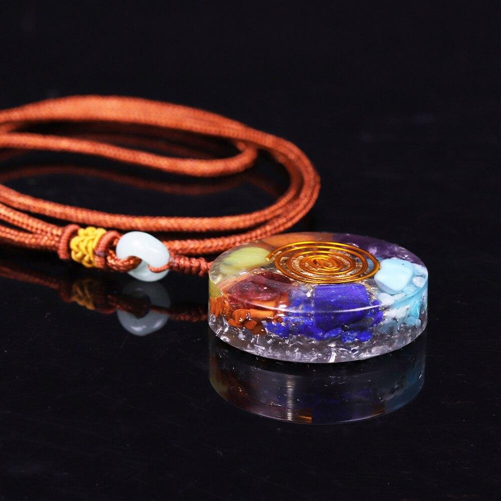 7 Chakra Orgone energy pendant necklace healing stones EMF protection