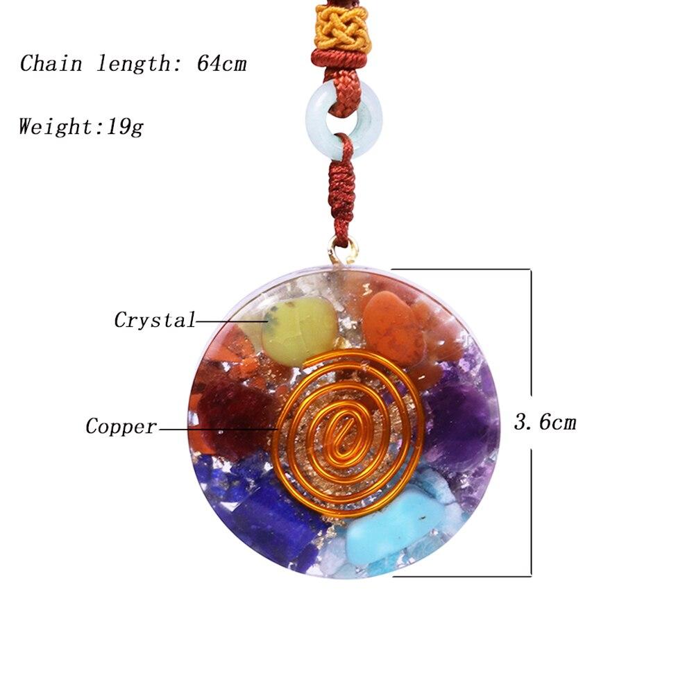 7 Chakra Orgone energy pendant necklace healing stones EMF protection