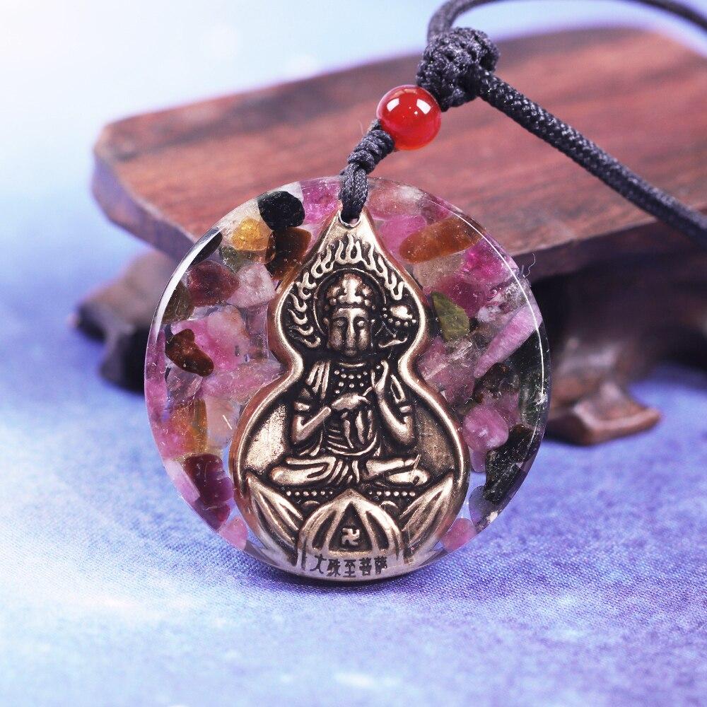Orgone Pendant Buddha Energy Generator Tourmaline Necklace For Emf