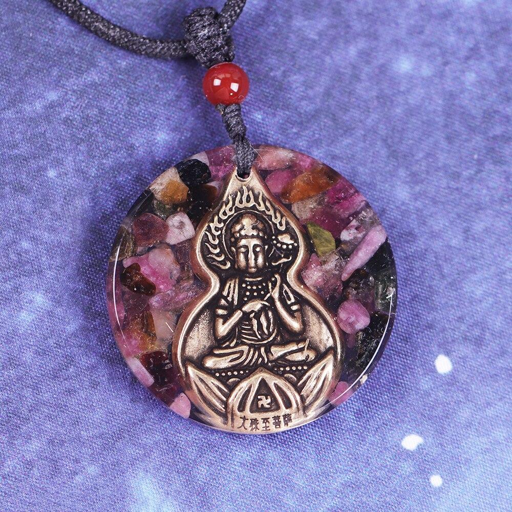 Orgone Pendant Buddha Energy Generator Tourmaline Necklace For Emf