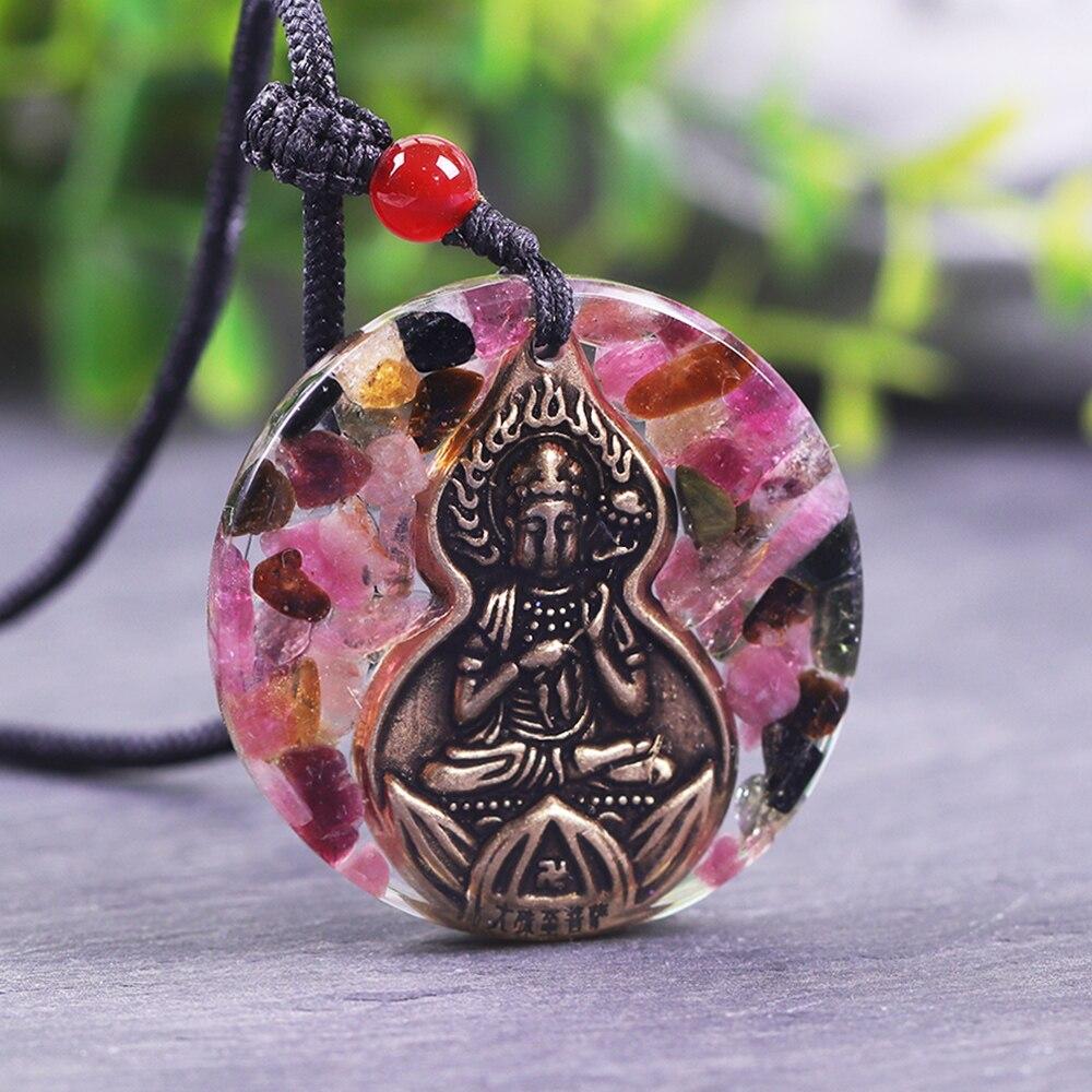 Orgone Pendant Buddha Energy Generator Tourmaline Necklace For Emf