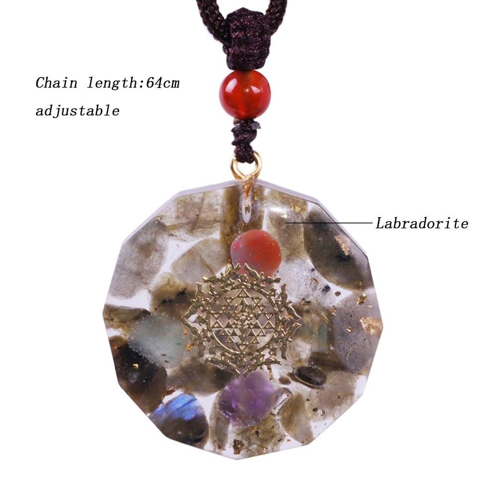 Handmade Orgone Pendant Labradorite Natural Crystal Energy Emf